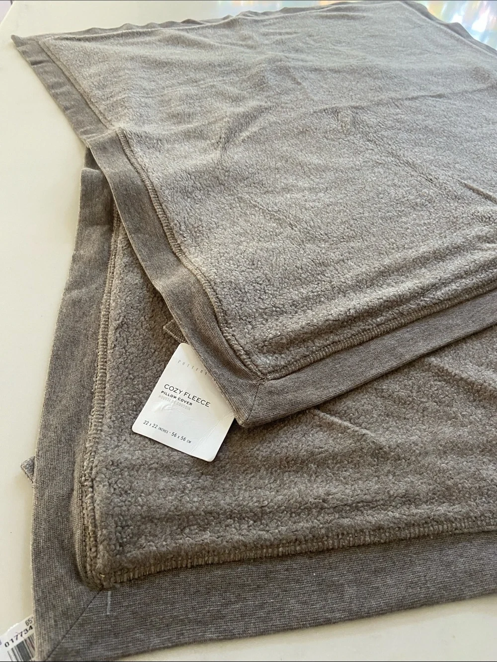 Pottery Barn Cozy Fleece Pillow Cover in Taupe Gray
